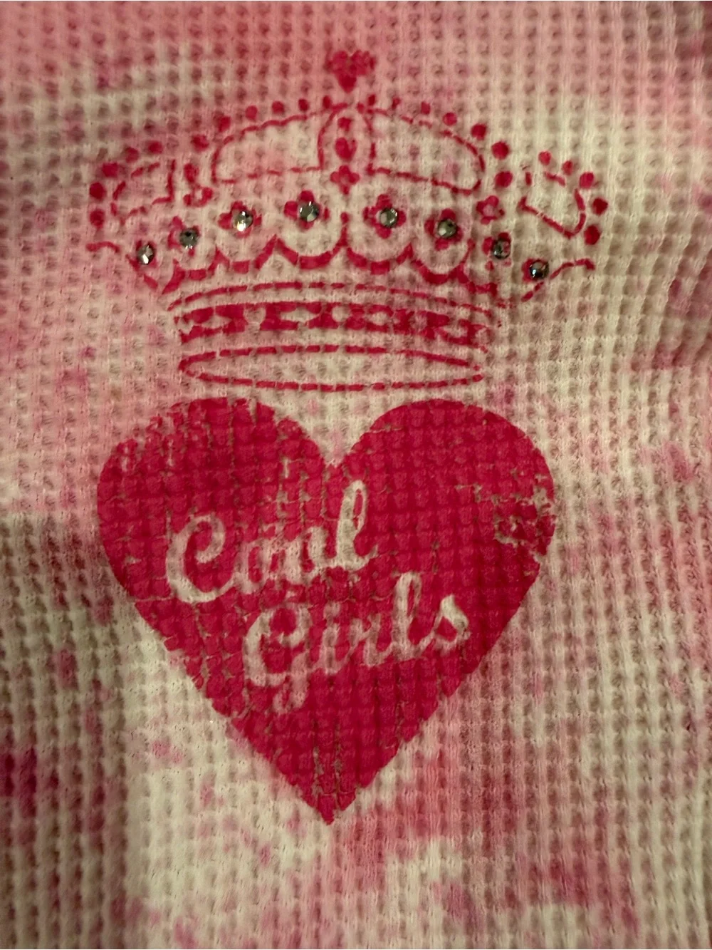 JM Collection Girls' Pink Hooded Waffle Set with Charm Chain